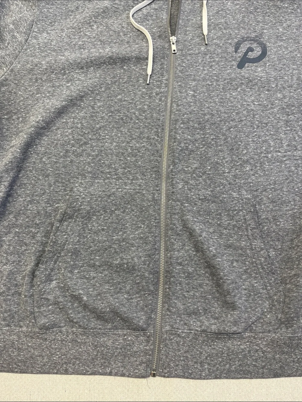 Peloton Gray Full Zip Hoodie XL Athletic Workout Athleisure Sweatshirt